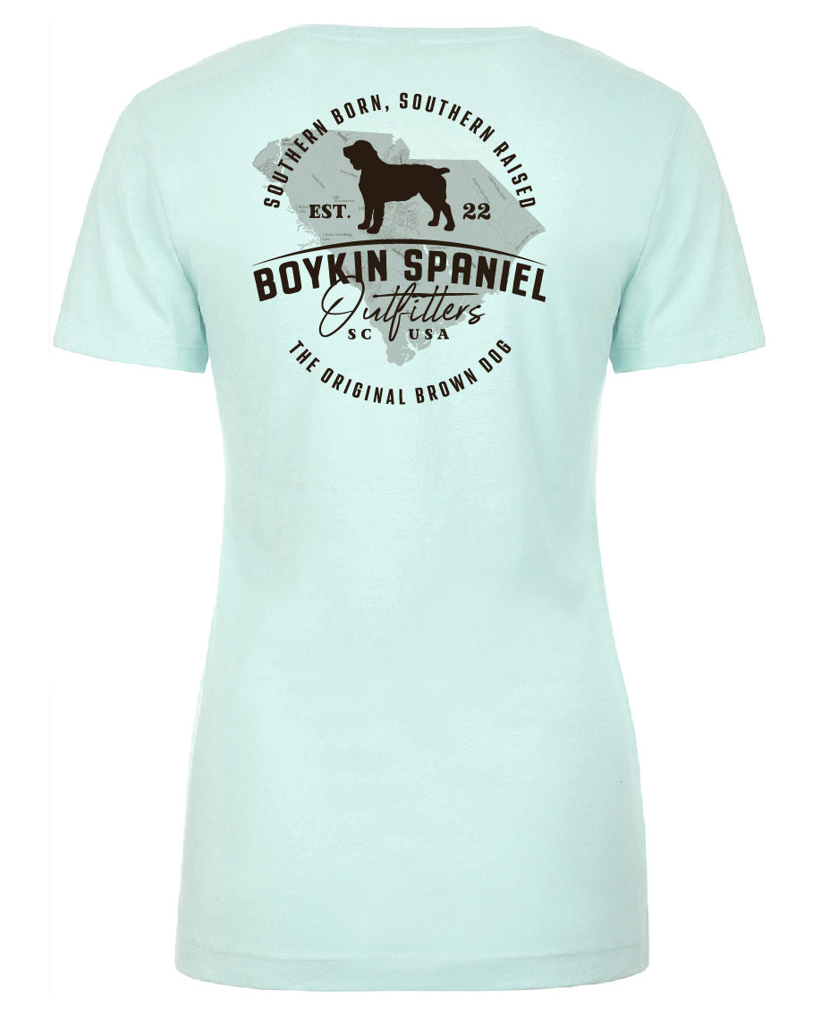 South Carolina's Original Brown Dog - Boykin Spaniel Short Sleeve Lightweight Women's V-Neck