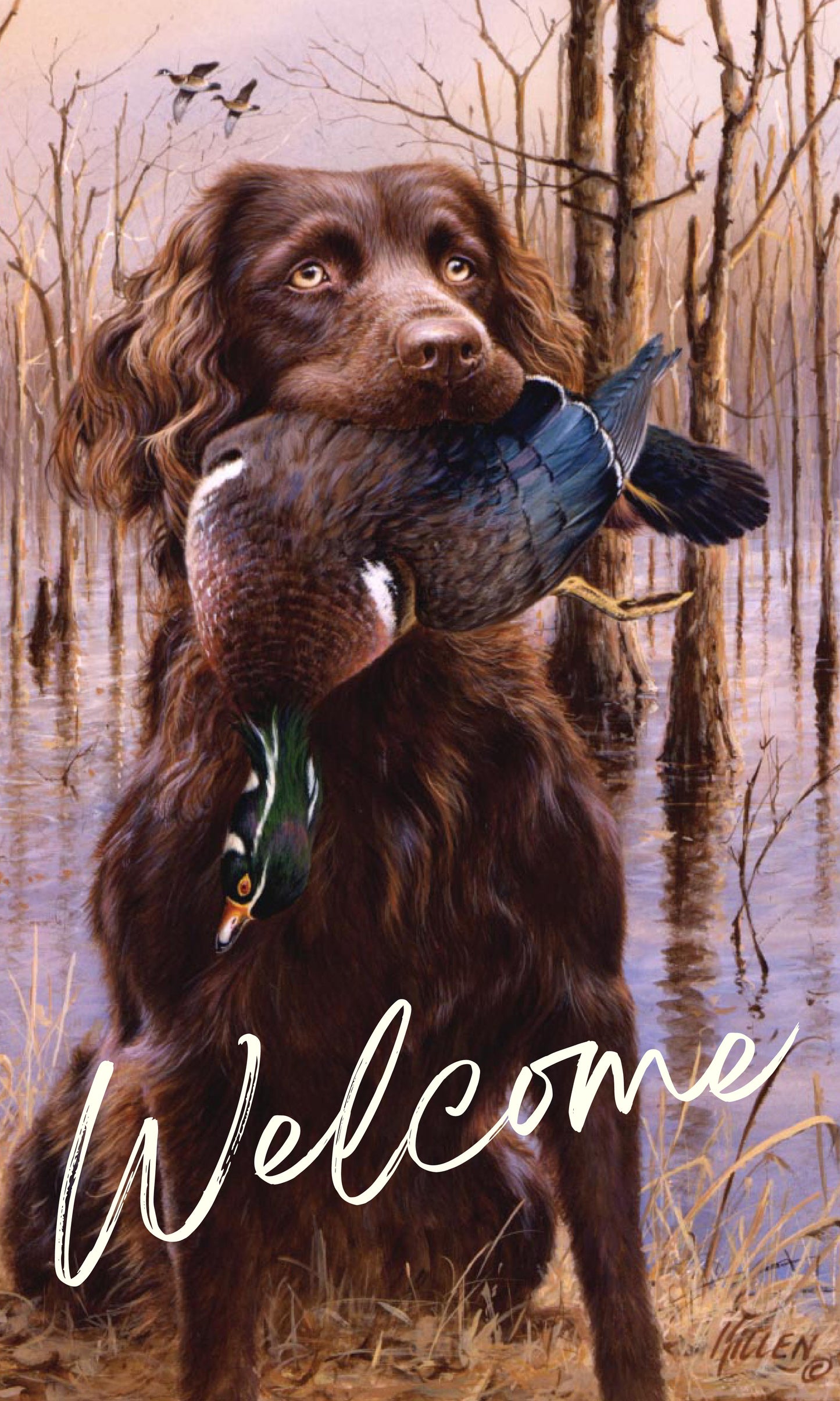 Top Dog - Boykin Spaniel House Flag 3’ X 5’