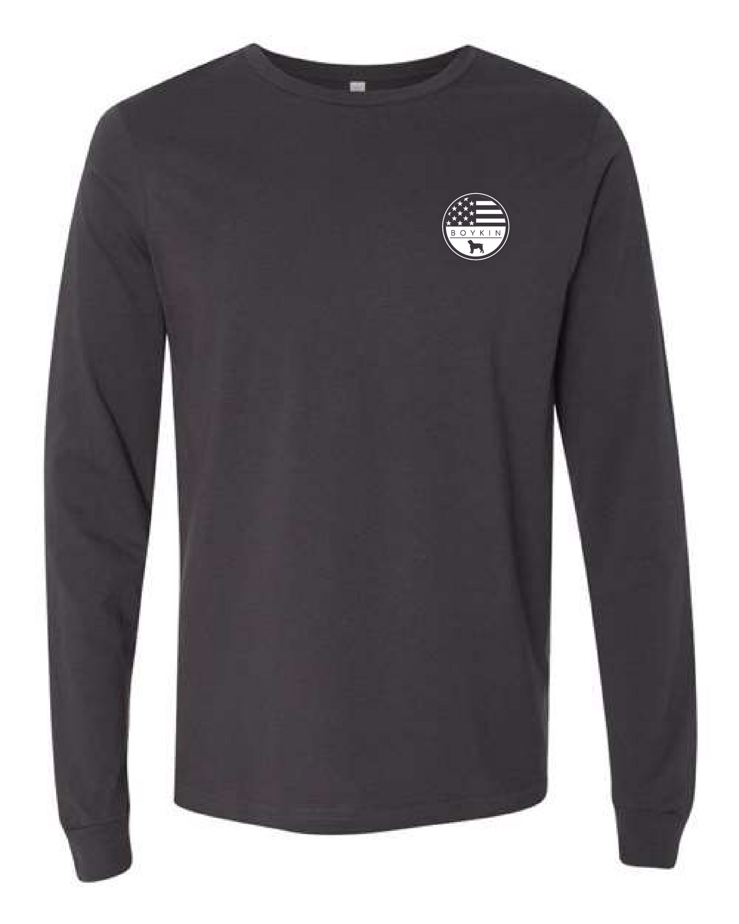 Long Sleeve T-Shirt Subdued American Flag with Boykin Spaniel