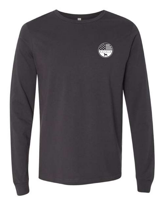 Long Sleeve T-Shirt Subdued American Flag with Boykin Spaniel