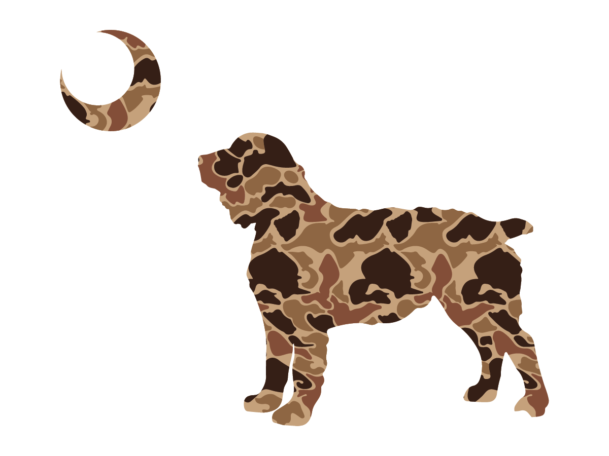 Boykin Spaniel Vinyl Decal - Boykin Camo SC Moon