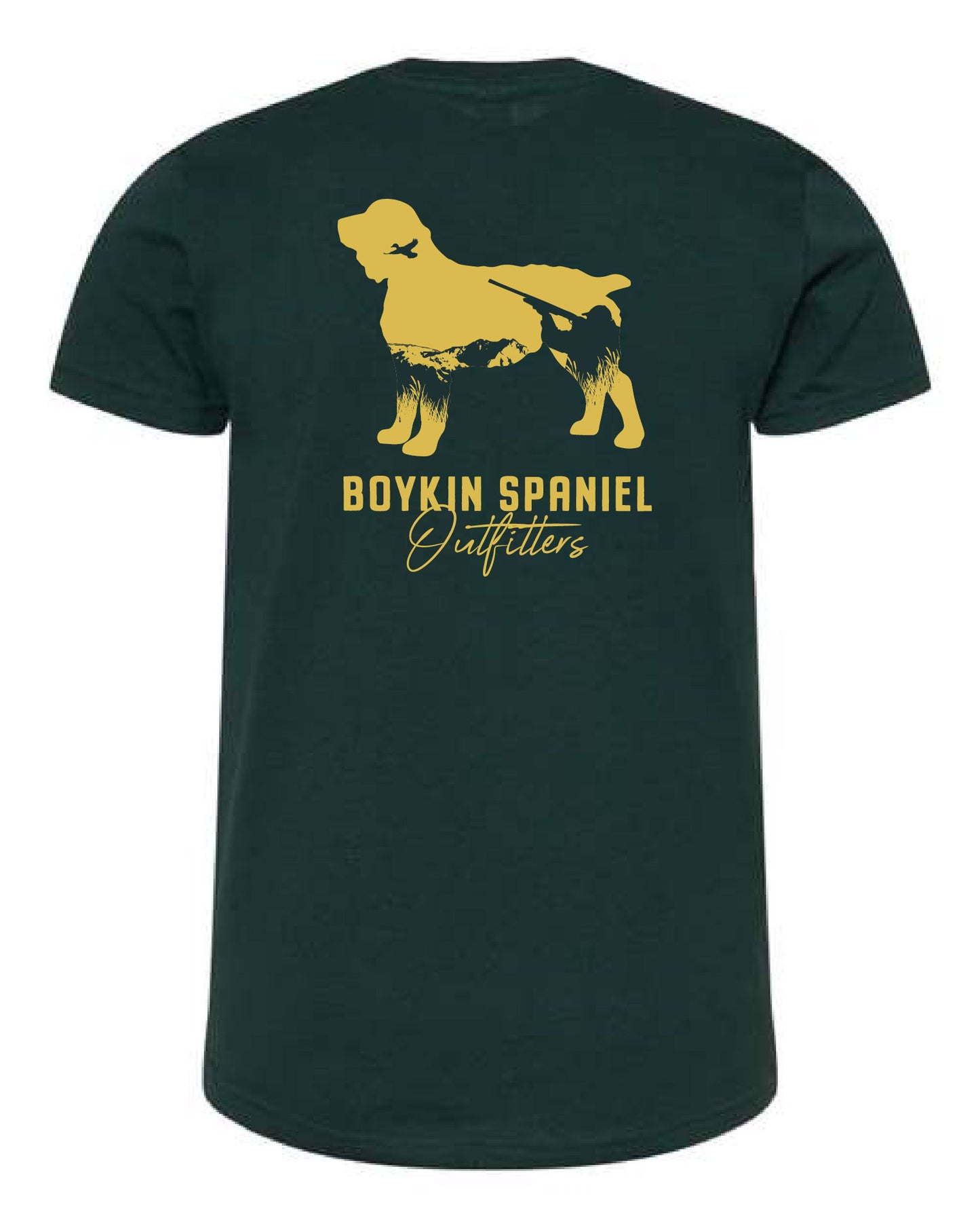 Youth Short Sleeve T-Shirt Boykin Spaniel Hunting Silhouette
