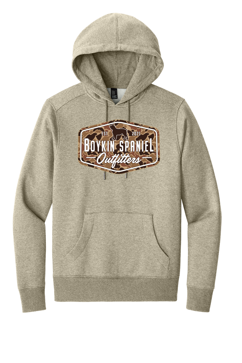 Original Duck Camo Badge Hoodie – Heathered Latte | Boykin Spaniel Outfitters