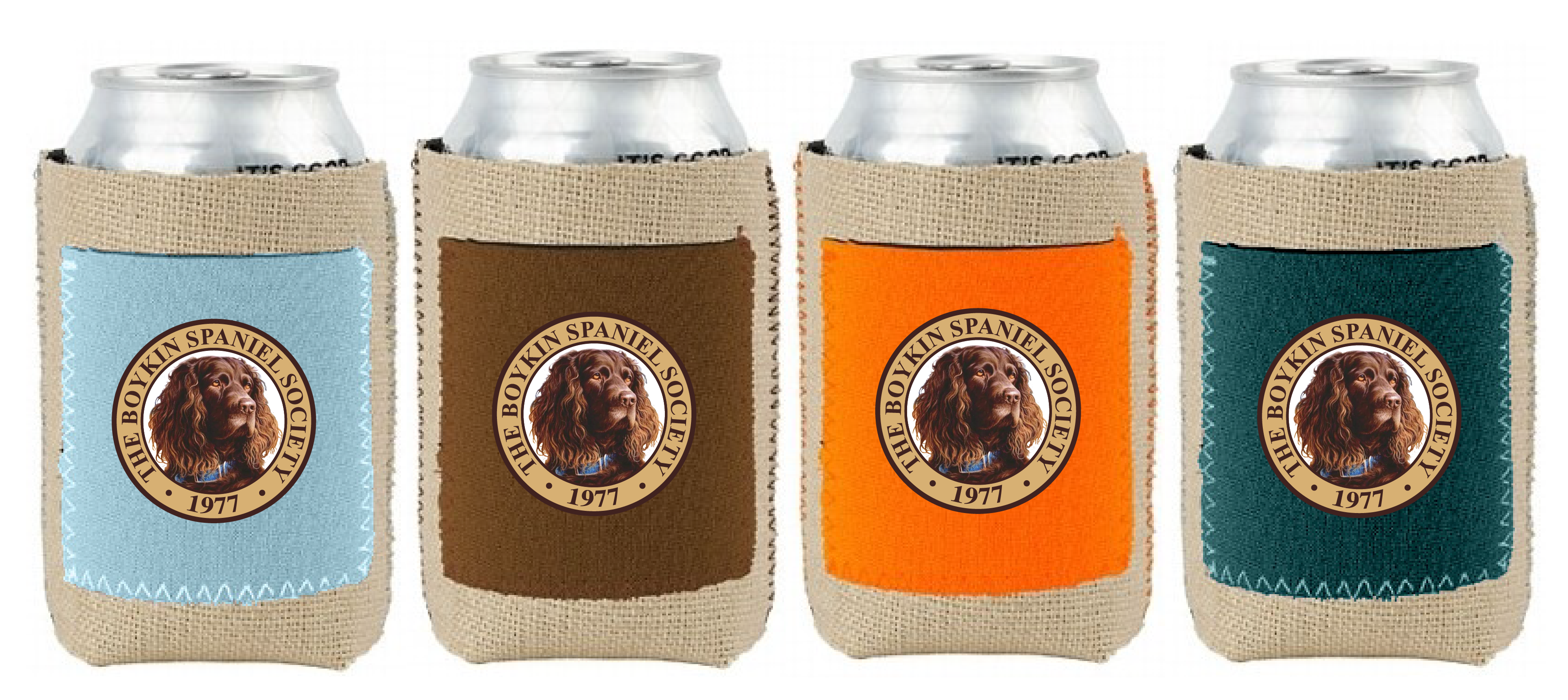 Embroidered Neoprene Can Koozie – Choice of Logo – The Spirited Stitch