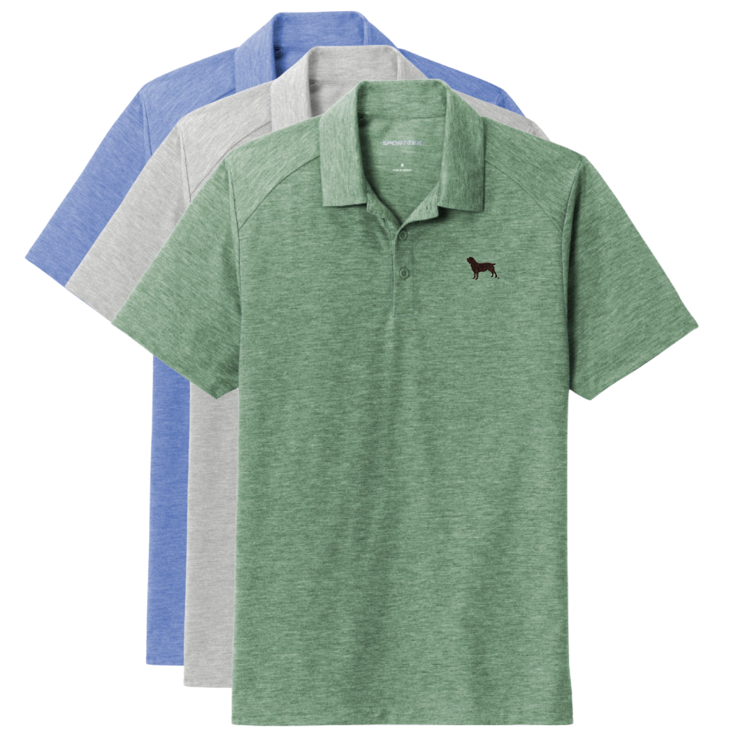 Tri-Blend Wicking Polo with Official Boykin Spaniel Society Embroidered Silhouette