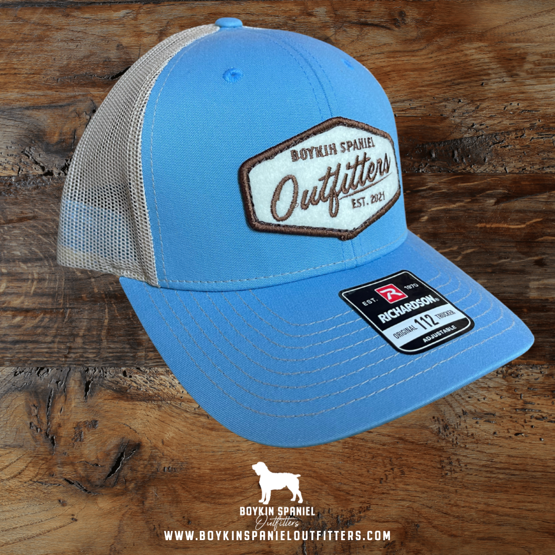 Richardson 112 Classic Trucker Cap - Boykin Spaniel Outfitters Felt Patch - Columbia/Khaki
