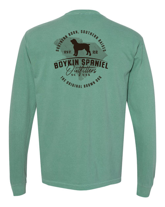 South Carolina's Original Brown Dog - Boykin Spaniel Long Sleeve 100% Cotton Heavyweight Pocket Tee