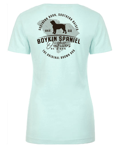 South Carolina's Original Brown Dog - Boykin Spaniel Short Sleeve Lightweight Women's V-Neck