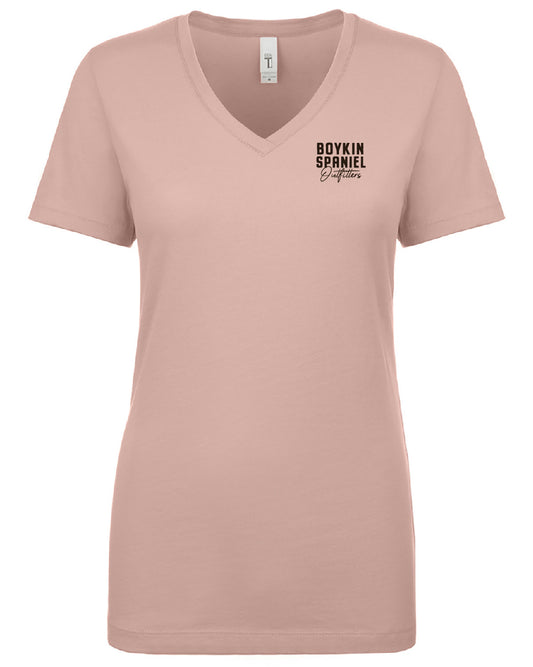 South Carolina's Original Brown Dog - Boykin Spaniel Short Sleeve Lightweight Women's V-Neck