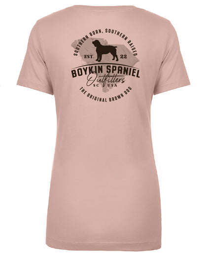 South Carolina's Original Brown Dog - Boykin Spaniel Short Sleeve Lightweight Women's V-Neck