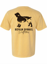 Load image into Gallery viewer, Comfort Colors® Heavyweight Ring Spun Tee - Boykin Spaniel Hunting Silhouette (Mustard)
