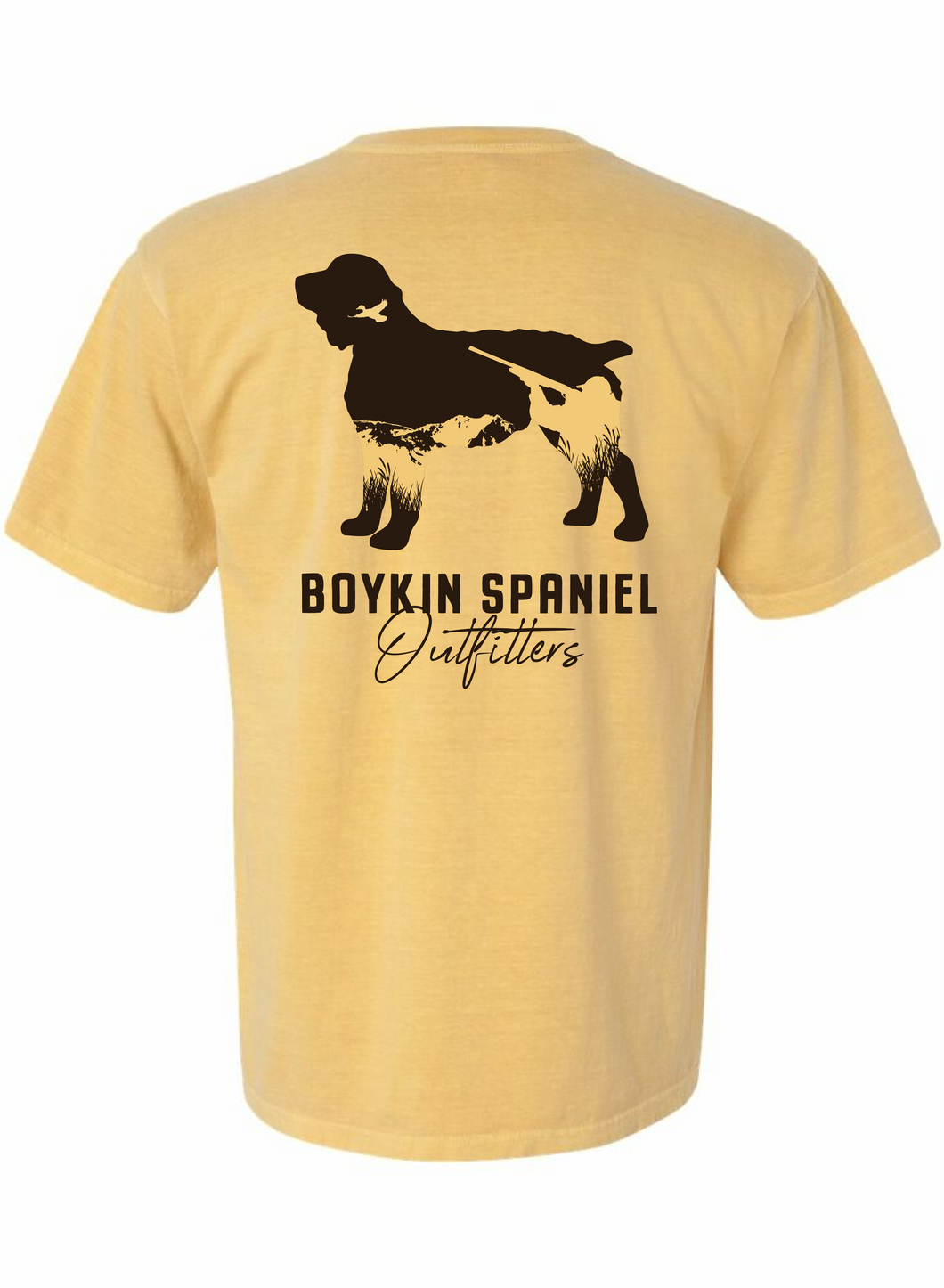 Comfort Colors® Heavyweight Ring Spun Tee - Boykin Spaniel Hunting Silhouette (Mustard)