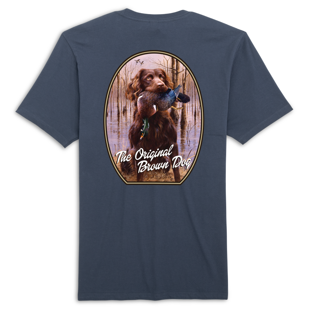 Jim Killen “Top Dog” Tee – Boykin Spaniel Outfitters Classic Cotton in Navy