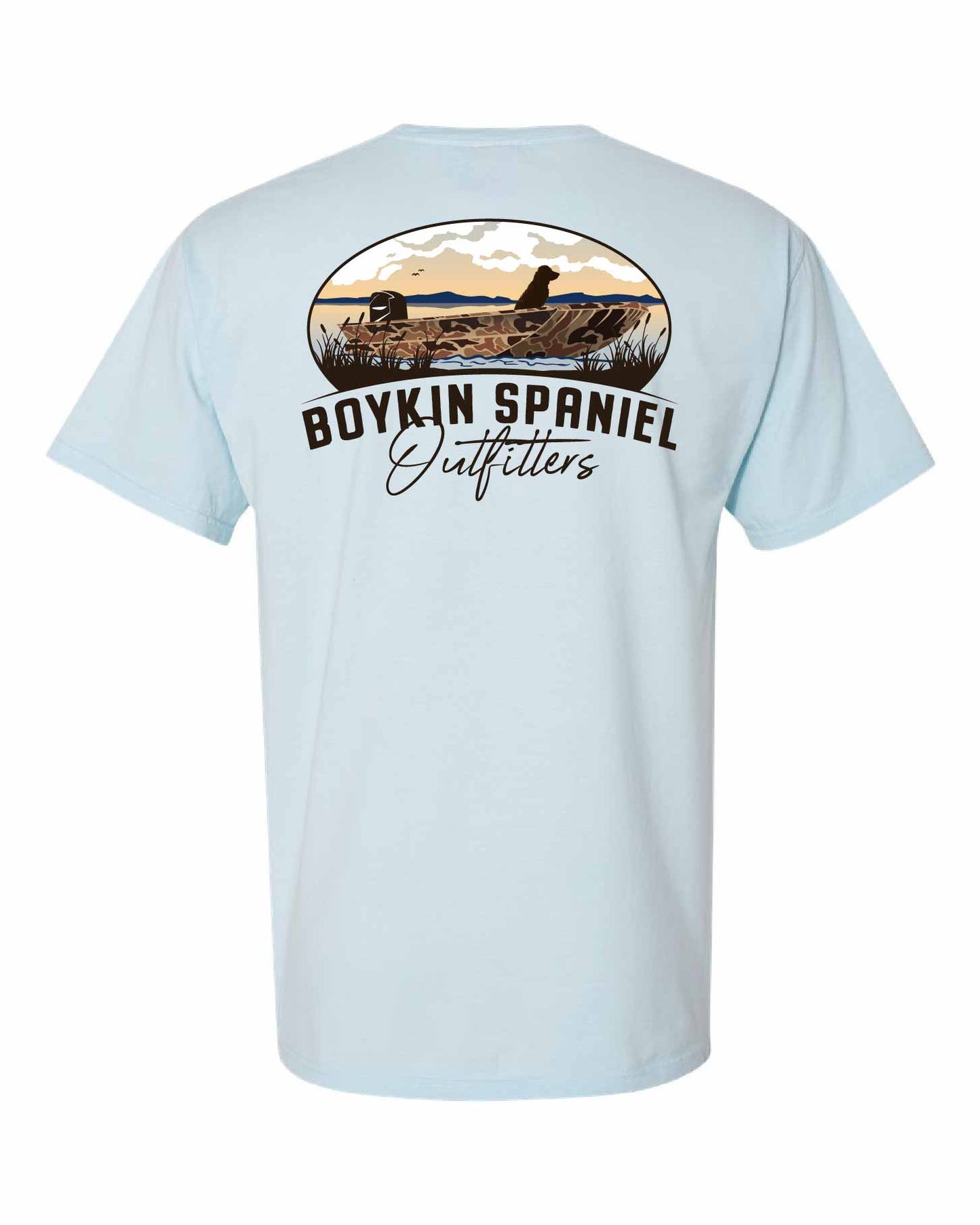 100% Cotton Ring Spun Tee - Boykin Spaniel in Boat