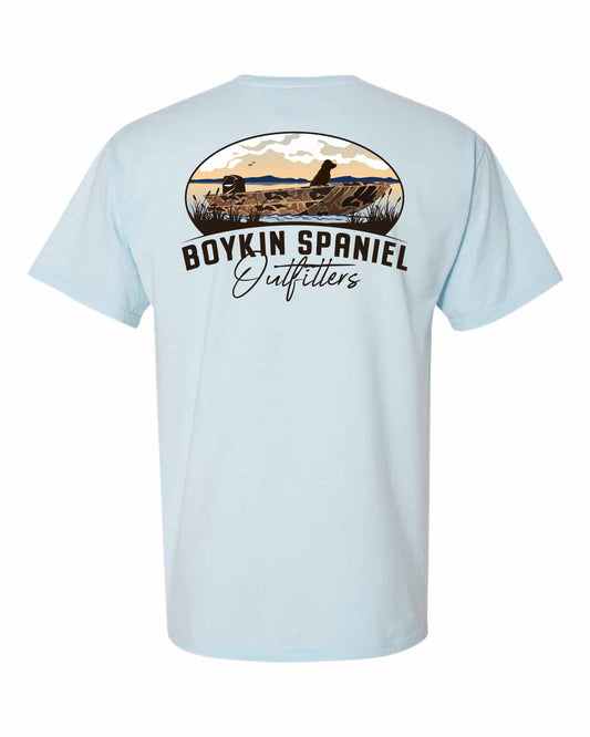 100% Cotton Ring Spun Tee - Boykin Spaniel in Boat