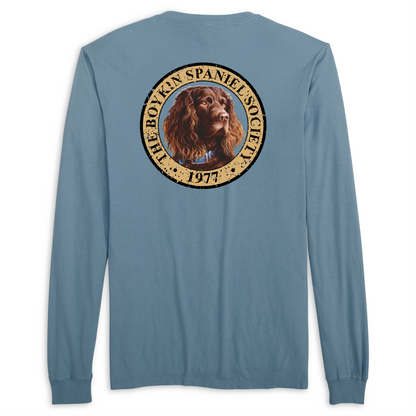 Boykin Spaniel Society Full Color Long Sleeve 100% Cotton Midweight Tee
