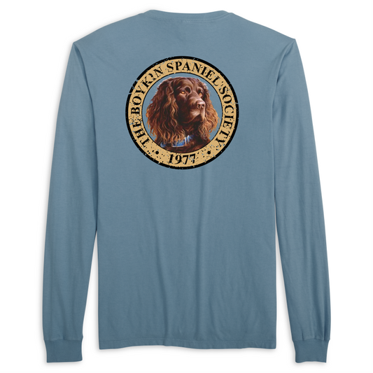 Boykin Spaniel Society Full Color Long Sleeve 100% Cotton Midweight Tee