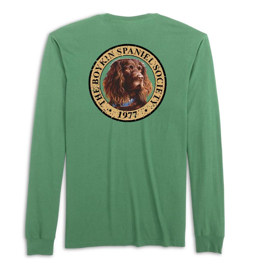 Boykin Spaniel Society Full Color Long Sleeve 100% Cotton Midweight Tee