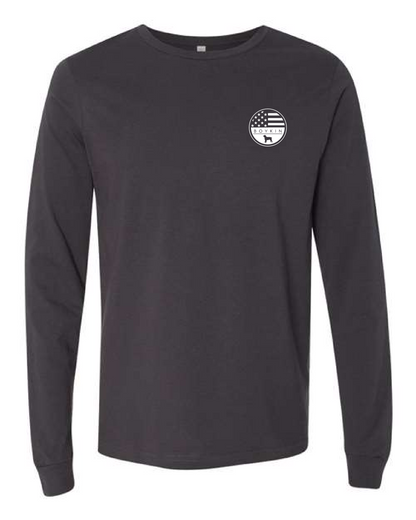 Long Sleeve T-Shirt Subdued American Flag with Boykin Spaniel