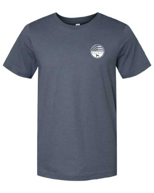 Short Sleeve T-Shirt Subdued American Flag with Boykin Spaniel