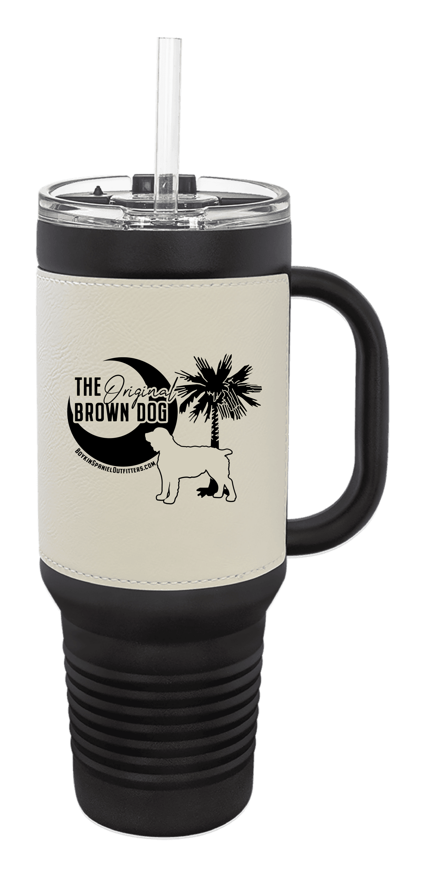 Palmetto Boykin Spaniel 40 oz Leather Tumbler - South Carolina-Inspired Design