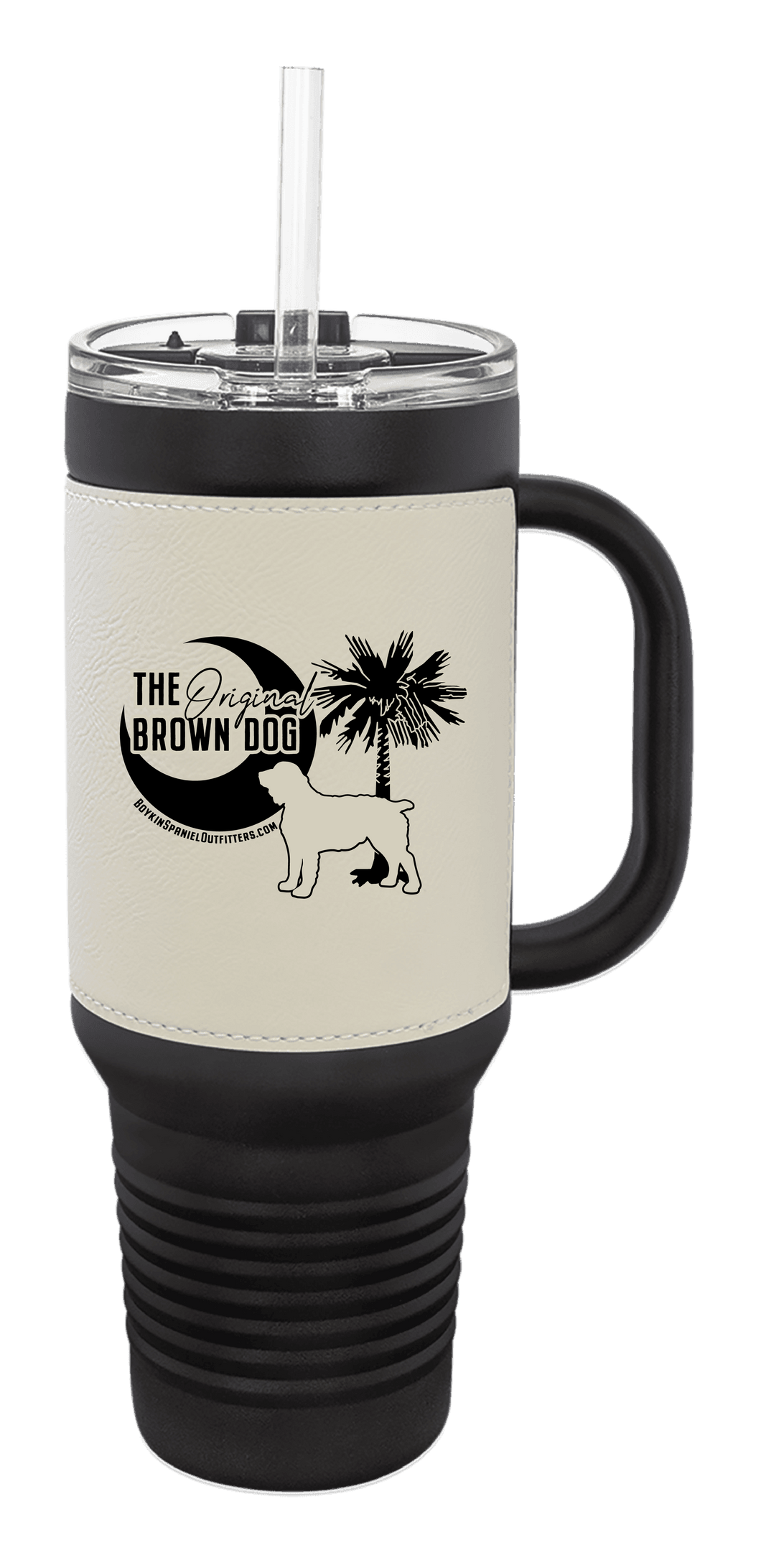 Palmetto Boykin Spaniel 40 oz Leather Tumbler - South Carolina-Inspired Design