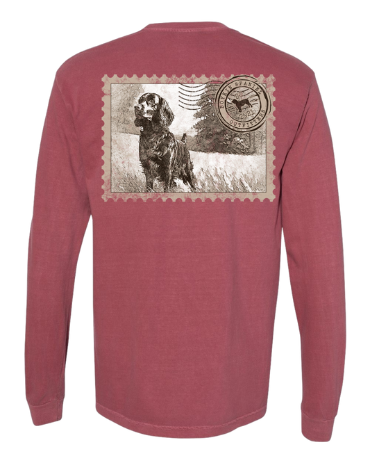 Boykin Spaniel 100% Cotton Long Sleeve Pocket Tee - Iconic Boykin Stamp Design