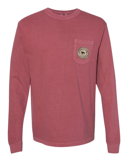 Boykin Spaniel 100% Cotton Long Sleeve Pocket Tee - Iconic Boykin Stamp Design