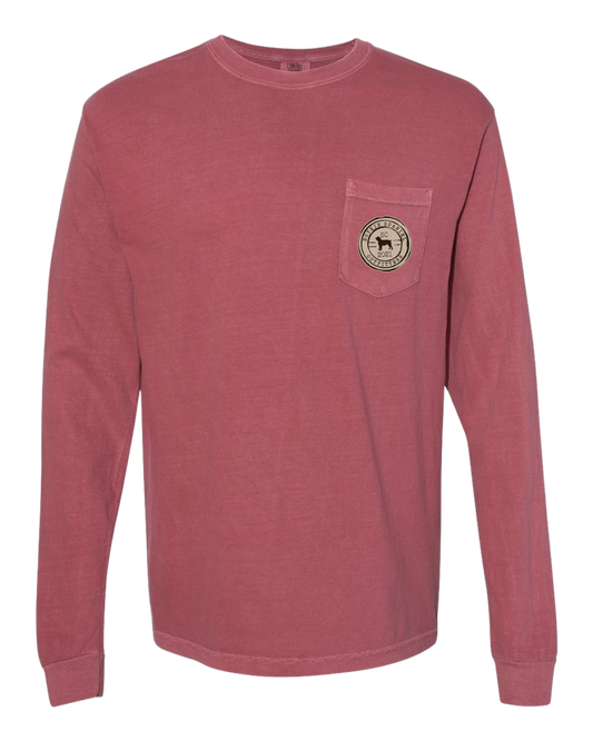 Boykin Spaniel 100% Cotton Long Sleeve Pocket Tee - Iconic Boykin Stamp Design