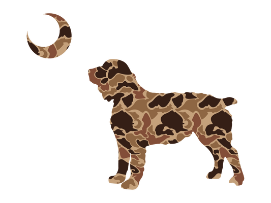 Boykin Spaniel Vinyl Decal - Boykin Camo SC Moon