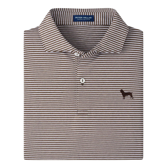 Peter Millar Ambrose Performance Jersey Polo – Antique Walnut with Boykin Spaniel Embroidery