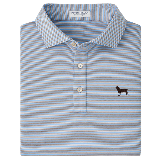 Peter Millar Culver Performance Jersey Polo – Cottage Blue with Boykin Spaniel Embroidery