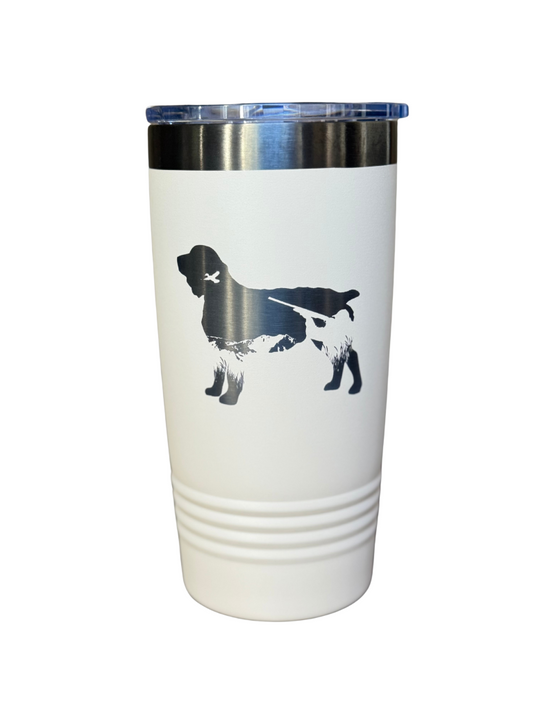 20 oz Tumbler – Sand with Ghost Black Boykin Hunting Silhouette