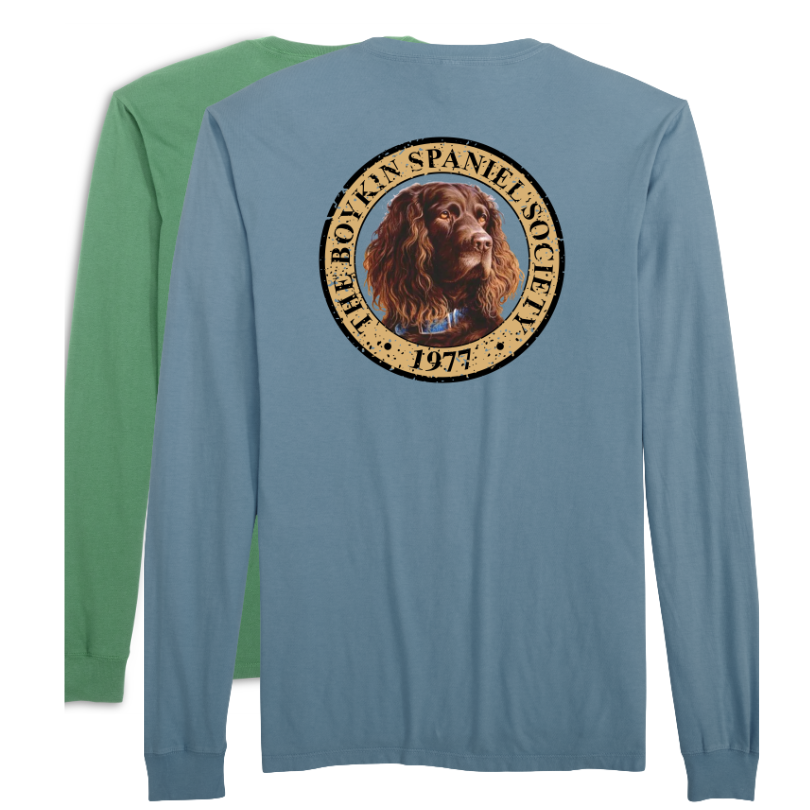 Boykin Spaniel Society Full Color Long Sleeve 100% Cotton Midweight Tee