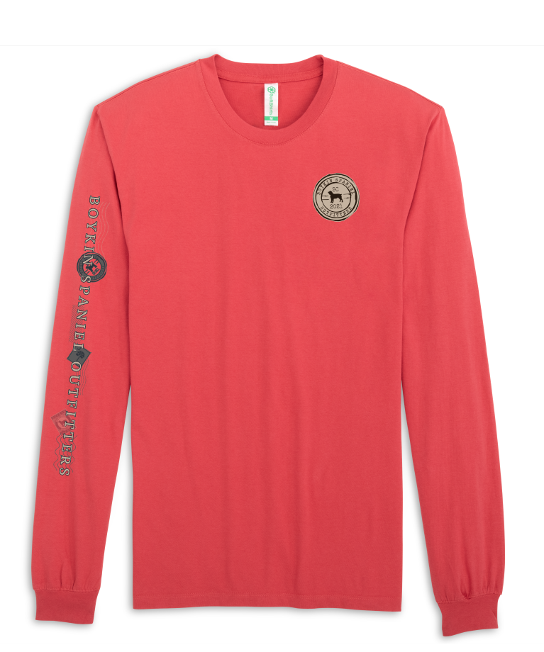 Boykin Spaniel 100% Cotton Long Sleeve Tee - Iconic Boykin Stamp Design