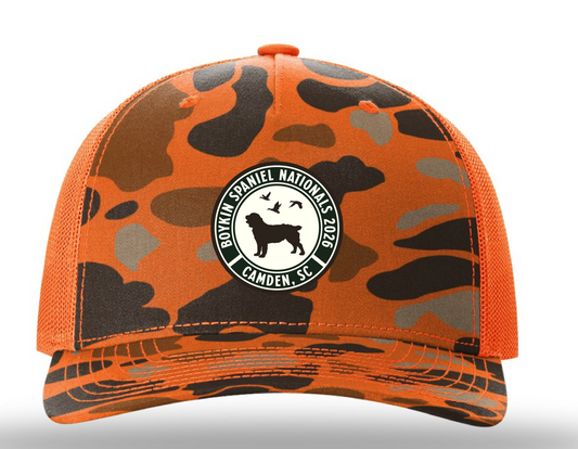 Pre-Order 2026 BSS Nationals Patch Hat - Richardson 112PFP Blaze Duck Camo/Blaze