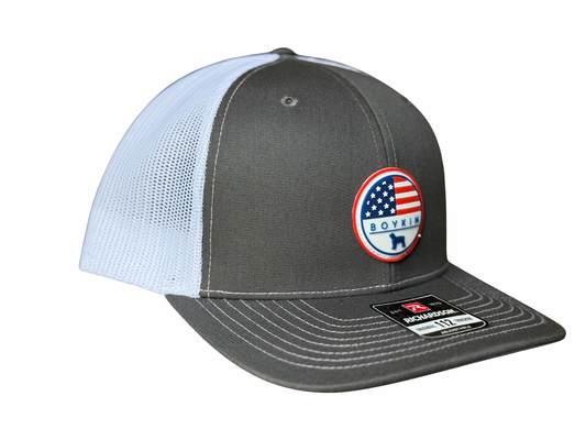 112 Classic Trucker Cap - Boykin Flag Silicone Patch - Charcoal/White