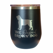Load image into Gallery viewer, 12 oz Stemless Wine Tumbler - Boykin Spaniel Outfitters Original Brown Dog Engraved (2 colors)
