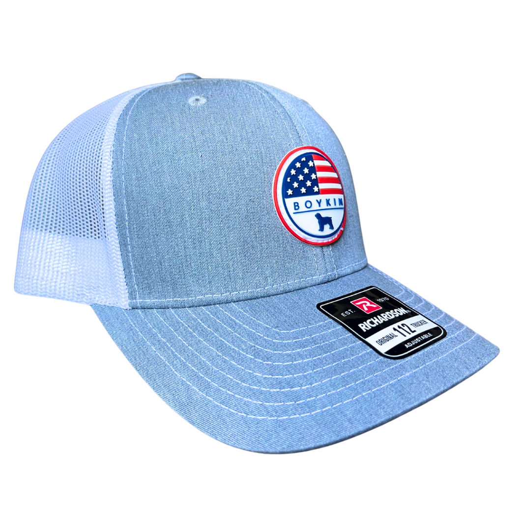 112 Classic Trucker Cap - Boykin Flag Silicone Patch - Charcoal/White