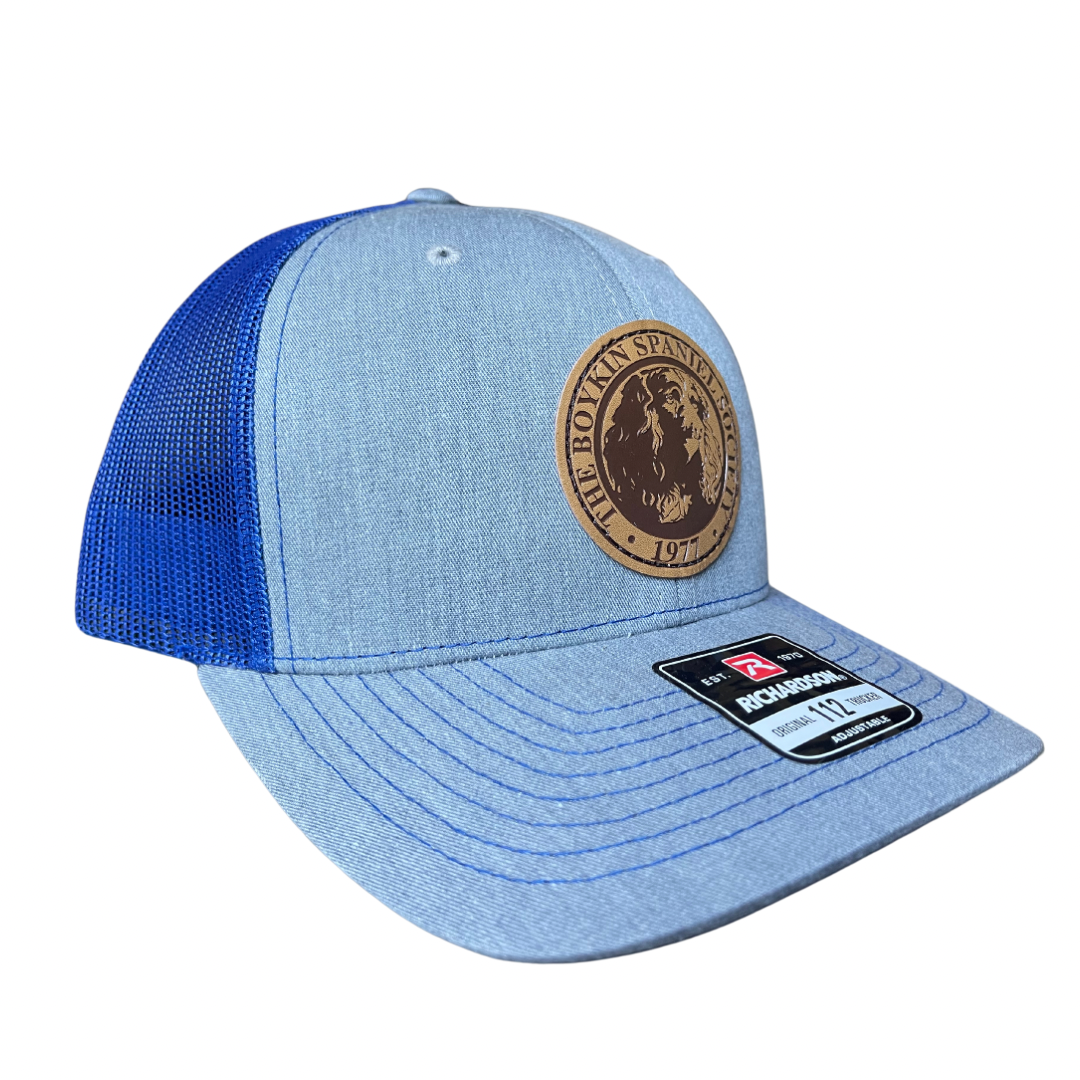 Richardson 112 Classic Trucker Cap - Boykin Spaniel Society Official Seal - Grey/Royal