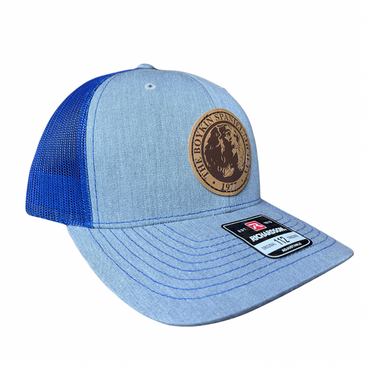 Richardson 112 Classic Trucker Cap - Boykin Spaniel Society Official Seal - Grey/Royal