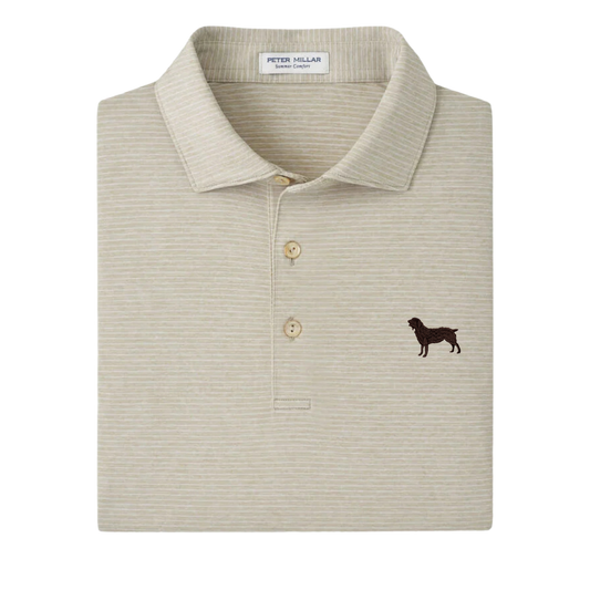 Peter Millar Highlands Performance Jersey Polo with Boykin Spaniel Society Embroidery – Biscuit