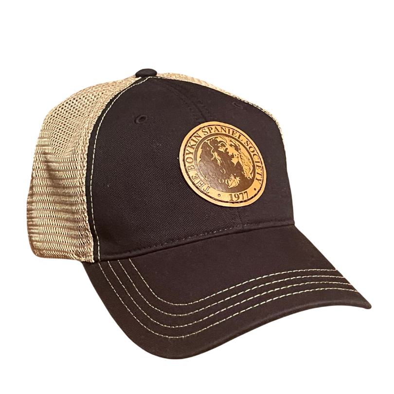Richardson 111 Garment Washed Trucker with BSS Official Seal on Leather Patch - Black/Khaki
