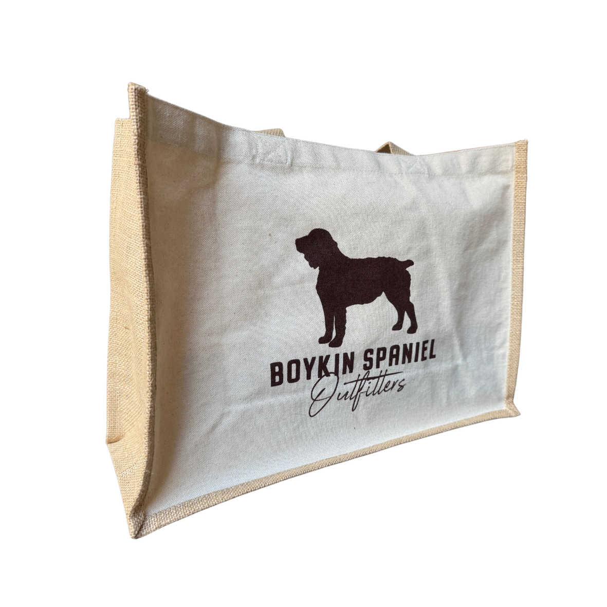 Boykin Spaniel canvas and jute market tote bag