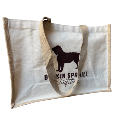 Boykin Spaniel canvas and jute market tote bag