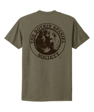 Load image into Gallery viewer, Military Green Boykin Spaniel Society official logo t-shirt
