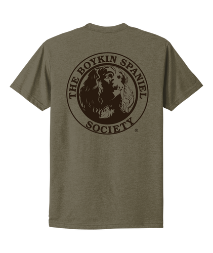 Military Green Boykin Spaniel Society official logo t-shirt