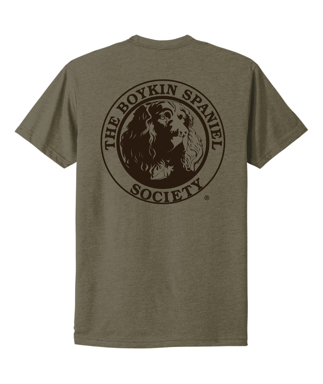 Military Green Boykin Spaniel Society official logo t-shirt
