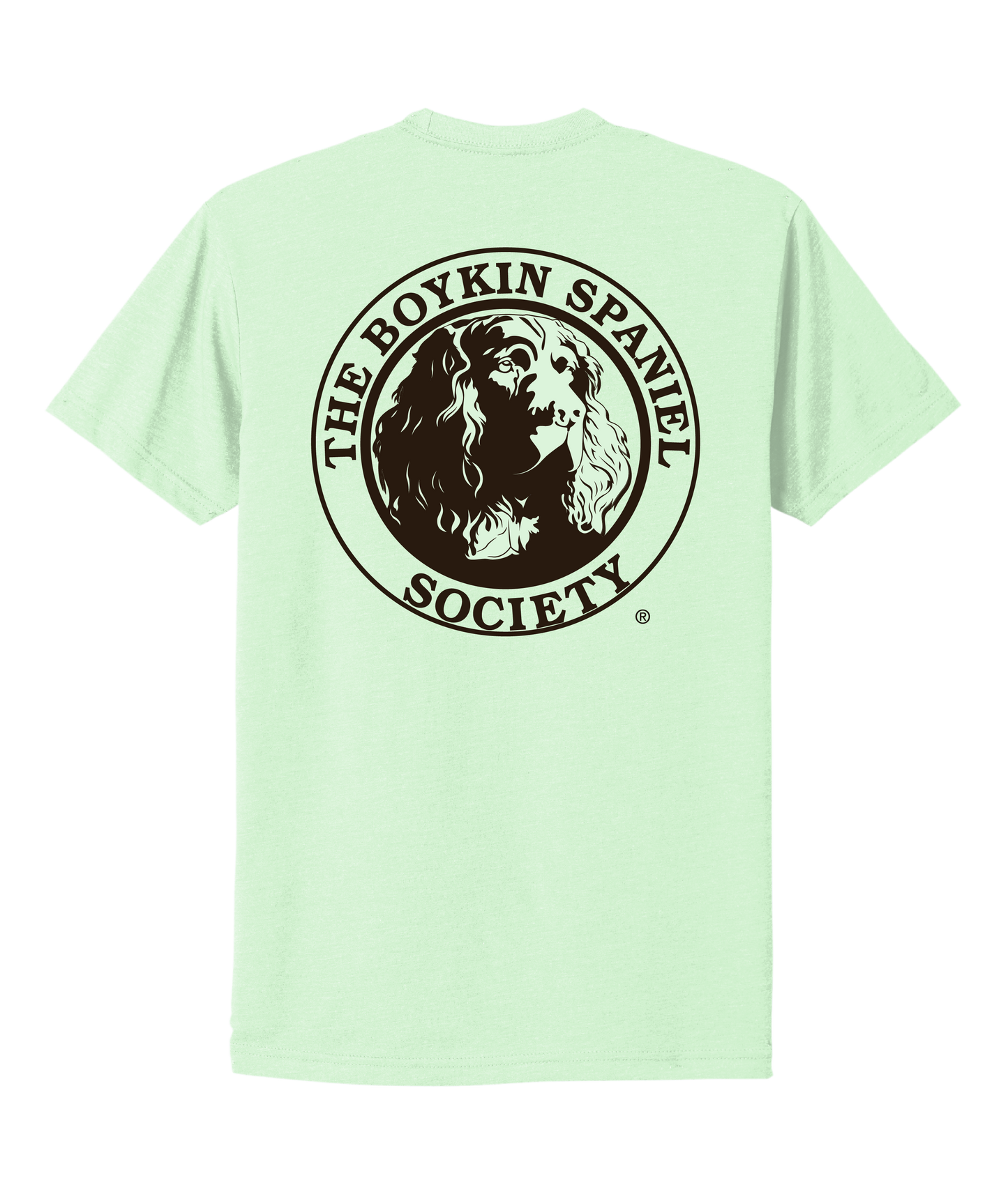 Mint Green Boykin Spaniel Society official logo t-shirt
