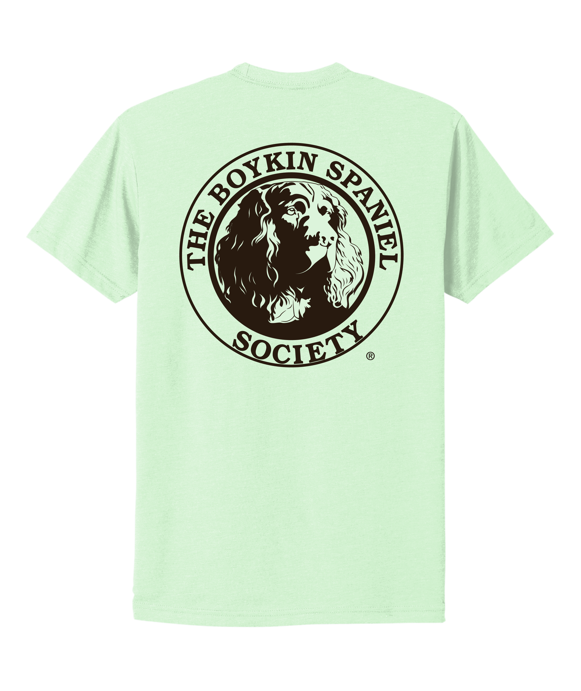 Mint Green Boykin Spaniel Society official logo t-shirt